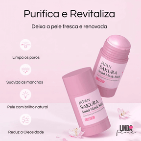 Máscara Facial Argila Rosa Sakura -  Limpa e hidrata profundamente a pele